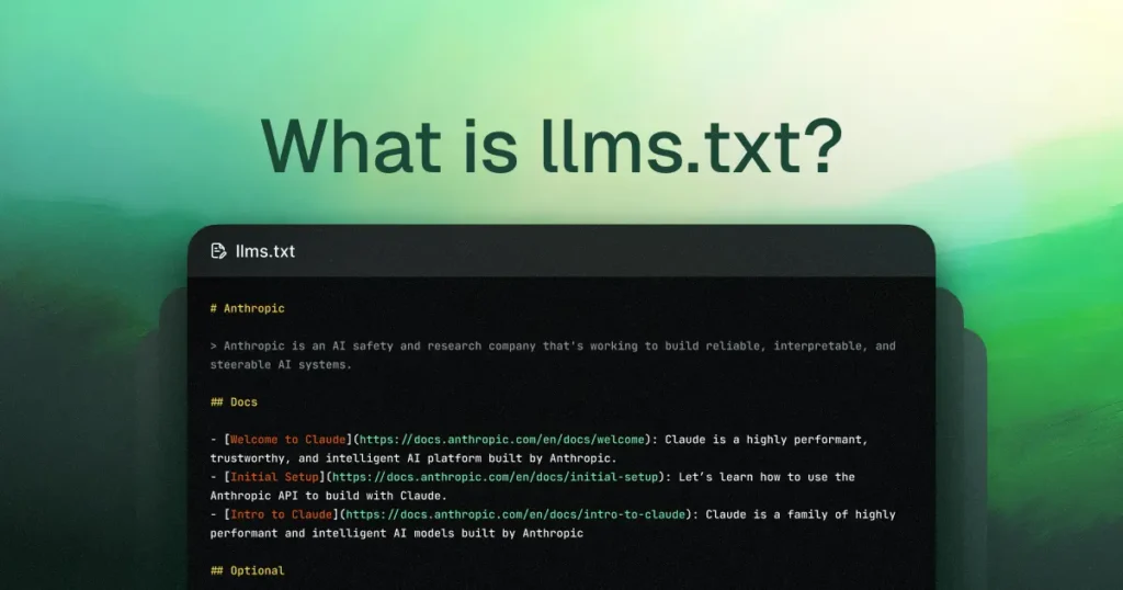image showing an example of llms file