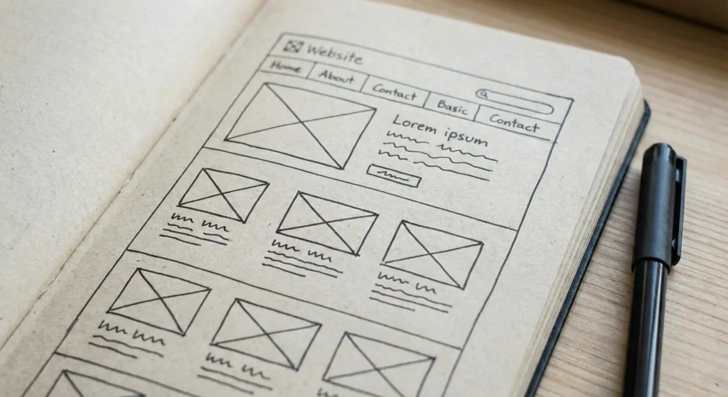 image explaining or showing example for Low-Fidelity vs. High-Fidelity Wireframes
